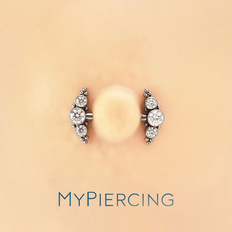 BARBELL MAMILO PIN PUSH CLUSTER INDIANO TIT - Imagem 2