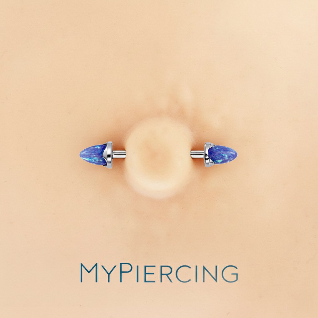 BARBELL MAMILO SPIKE OPALA TIT (CX4) - Imagem 2