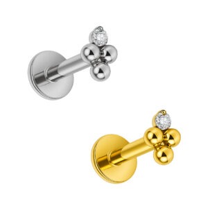 LBT PIN.P 3 BEADED 1 ZIRC TIT (PCX9)
