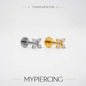 Labret Mini Flor de Titânio