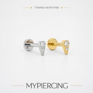 Labret Mini Pingo de Titânio Ponto de Luz