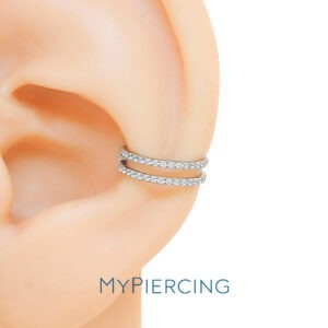 ARGOLA DOUBLE CZ SEP TIT (ACX21)