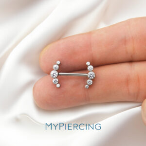 BARBELL MAMILO PIN PUSH CLUSTER 5 ZIRC TIT
