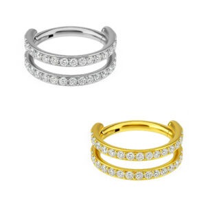 ARGOLA DOUBLE CZ SEP TIT (ACX21)