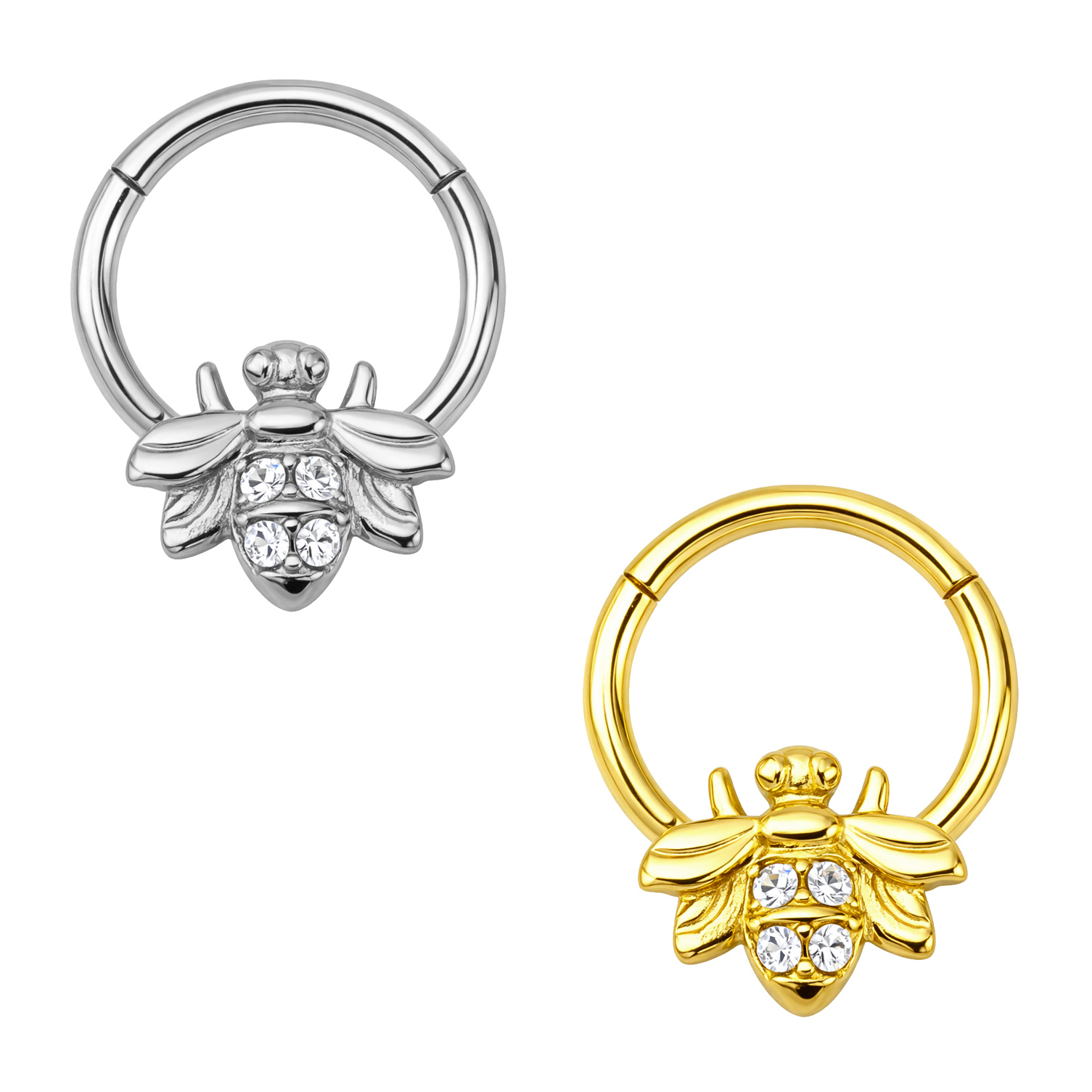 ARGOLA CLICKER ABELHA AÇO