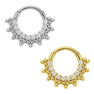 CLICKER WITH TRIBEADED CZ TIT(ACX5)