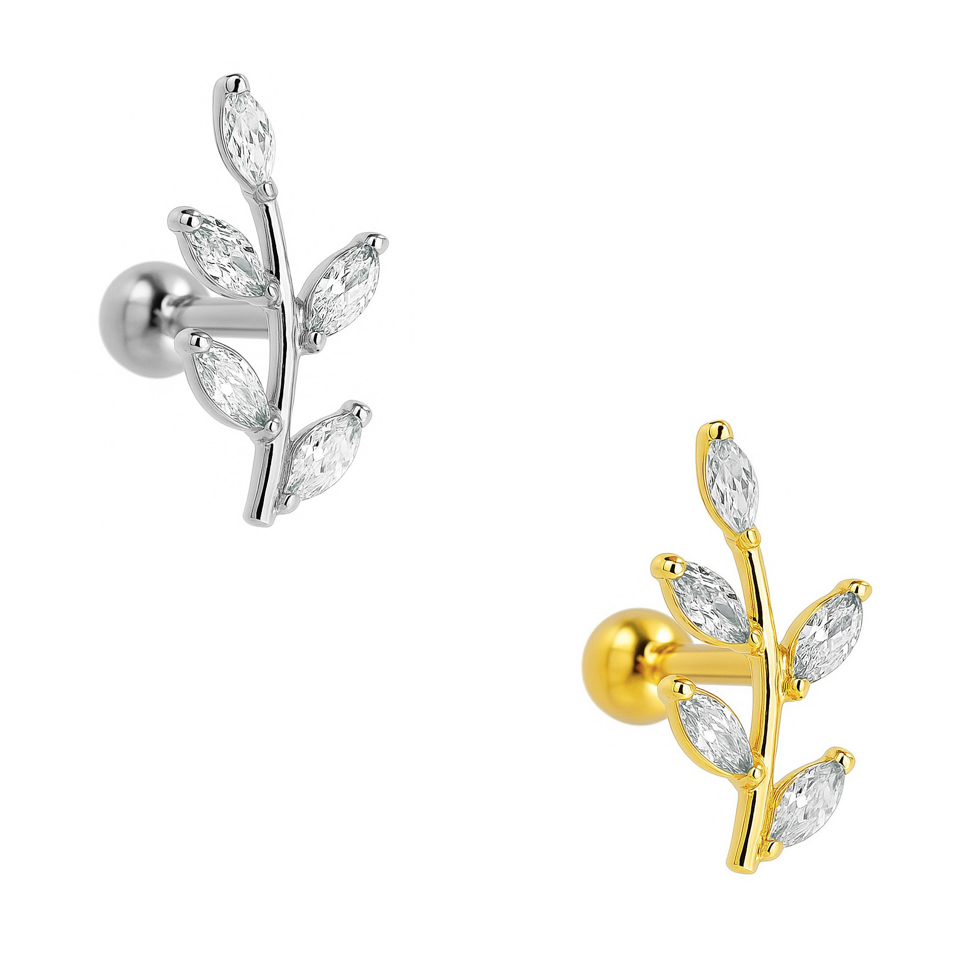 MICRO RETO RAMO MEDIO ZIRCONIA OURO 18K