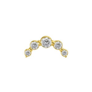 Cluster Labret de Ouro 18k com Zircônias