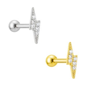 Micro Reto Raio de Ouro 18k Cravejado de Zircônias