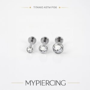 Labret Push Pin Zircônia Invertida Titânio