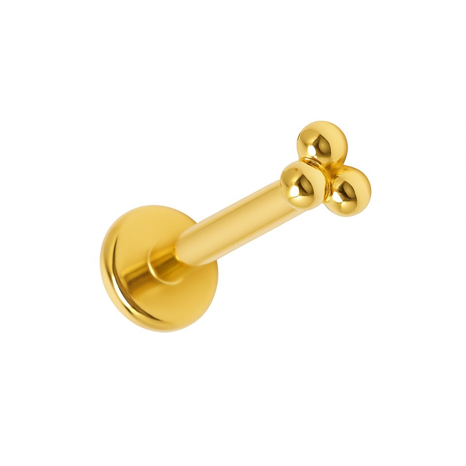 Labret Trillion de Ouro 18k Push Pin