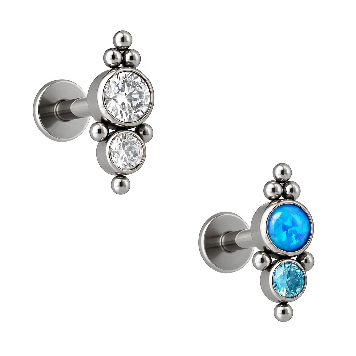 LBT TIT INDIANO 2 ZIRC/OPALA 6 BEADED D026 (CX17)