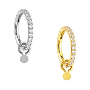 ARGOLA CZ PINGENTE DISCO TIT