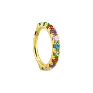 Argola de Ouro 18k com Pedras Preciosas Multicolor