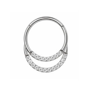 ARGOLA CLICKER DAITH DUPLO CRA ZIRC BR TIT (ACX2)