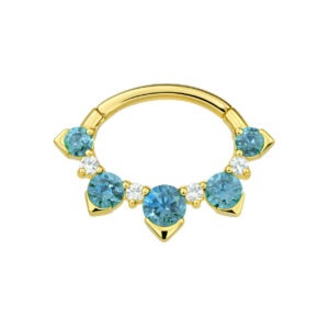 Argola de Ouro 18k com Topázio Azul