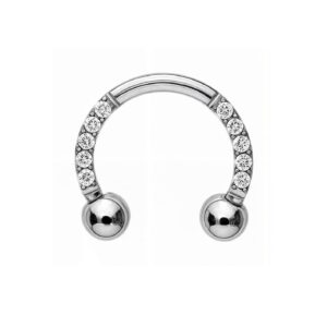 FERRADURA CRAVEJADA CZ TIT (CX4)