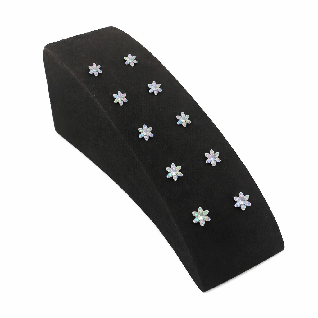 Mostruário Curvo Preto de Madeira