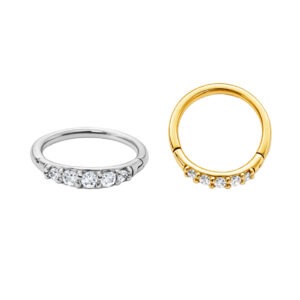 ARGOLA CLICKER MEIA ALIANÇA ZIRC SW AÇO