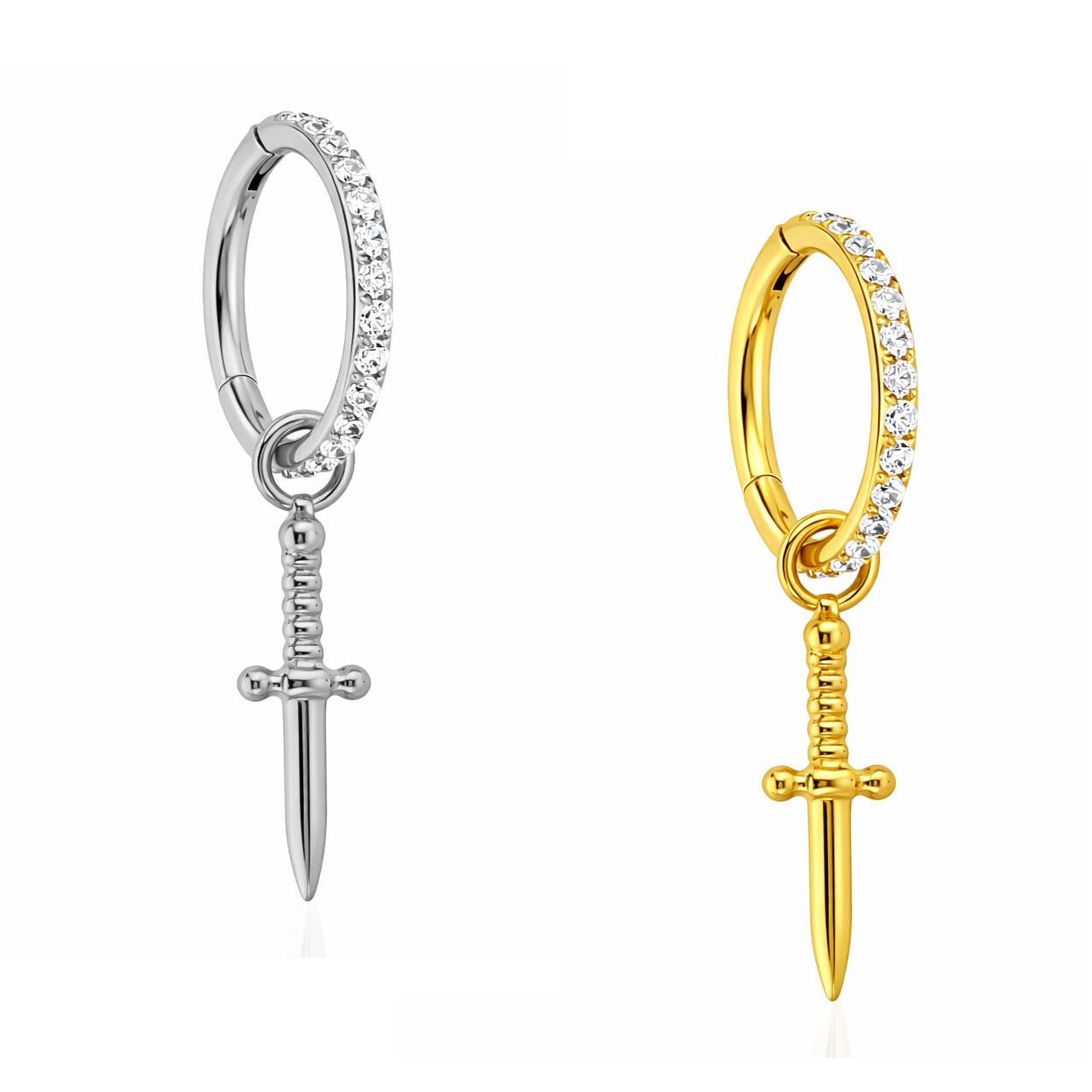 ARGOLA CZ PINGENTE ADAGA TIT