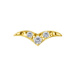 TOPO PUSH PIN ASA ZIRCONIA PREMIUM OURO 18k