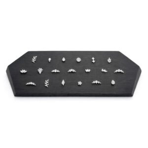 Mostruário Longo Preto de Madeira