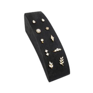 Mostruário Curvo Preto de Madeira