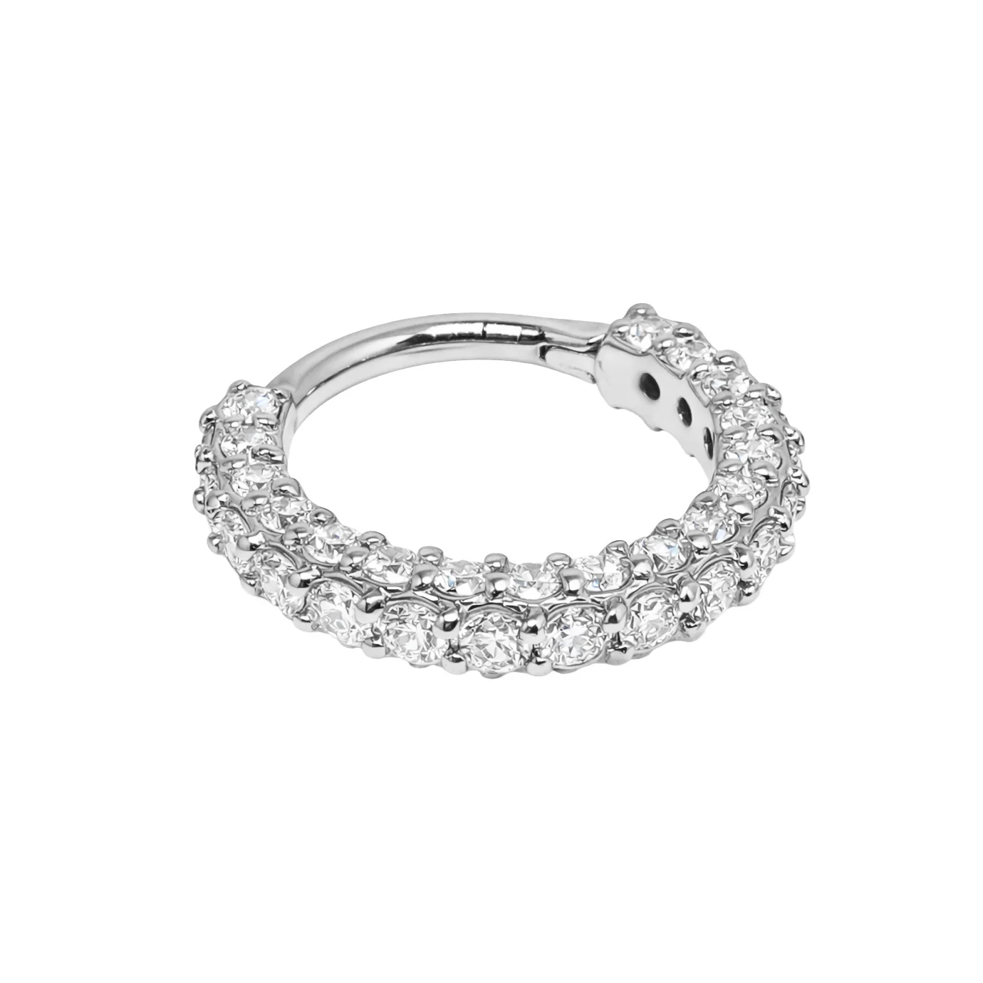 Argola de Ouro 18k com 3 faces de diamantes