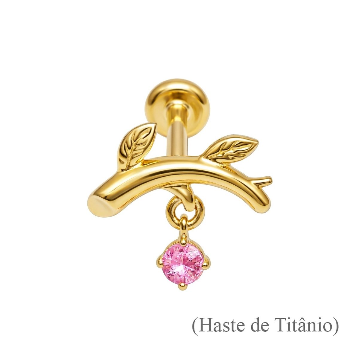 TOPO ROSCA INTERNA RAMO P.LUZ PINK SAPPHIRE OURO 18K