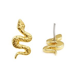 TOPO PUSH PIN SEPENTE LISO OURO 14K