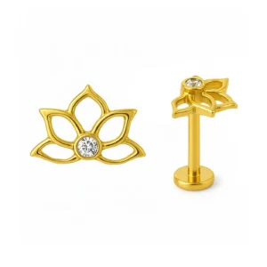 TOPO PUSH PIN MANDALA P.LUZ ZIRCONIA AMARELO OURO 14K