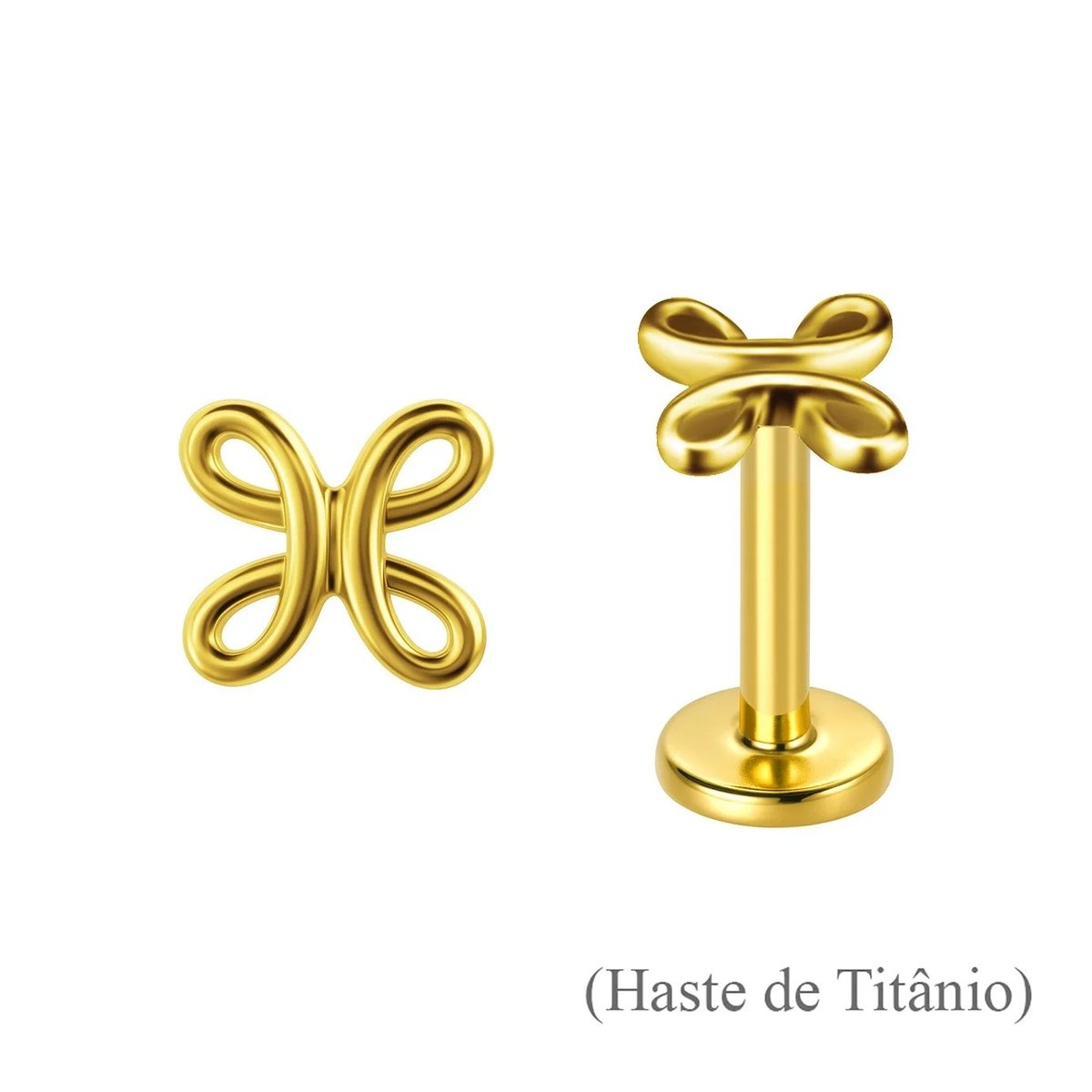 Topo push pin flower ouro amarelo 18k
