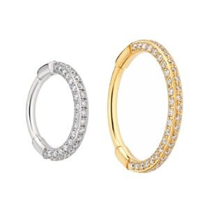 Argola 3 face zirconias TIT 0.8mm (PAR CX 5)