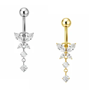 UMBIGO BORBOLETA PENDURADO CZ TIT (UCX5)