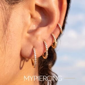 Argola Slim 1.2 Mm De Titânio Cravejada De Zircônias