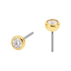 TOPO PUSH PIN P.LUZ SEM GARRA DIAMANTE OURO 18k