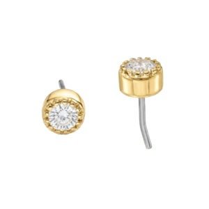 TOPO PUSH PIN P.UZ ORNAMENTAL DIAMANTE OURO 18k
